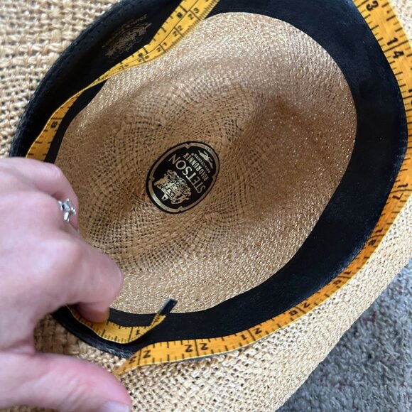 Stetson Roadrunner Straw Hat Western Style Hatband & Interior Band Brown - Picture 7 of 7